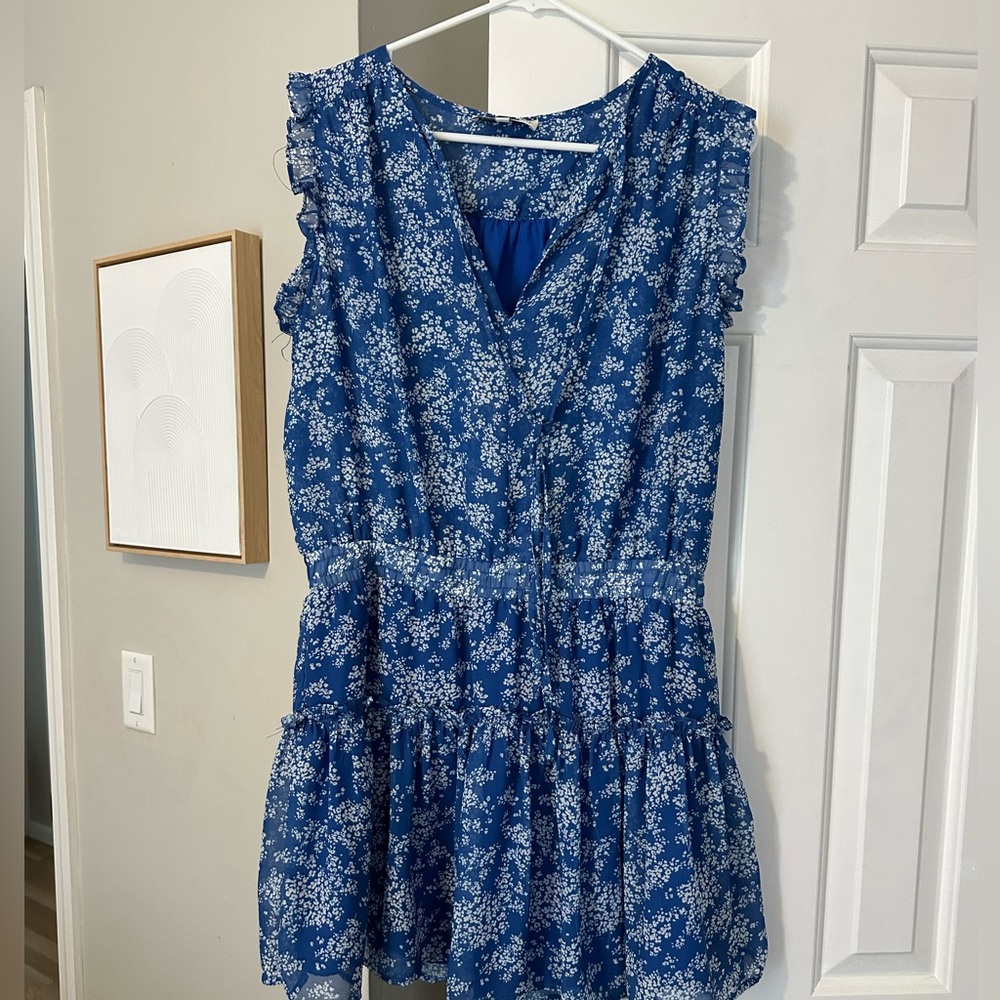 Super cute Floral Blue Sleeveless Dress